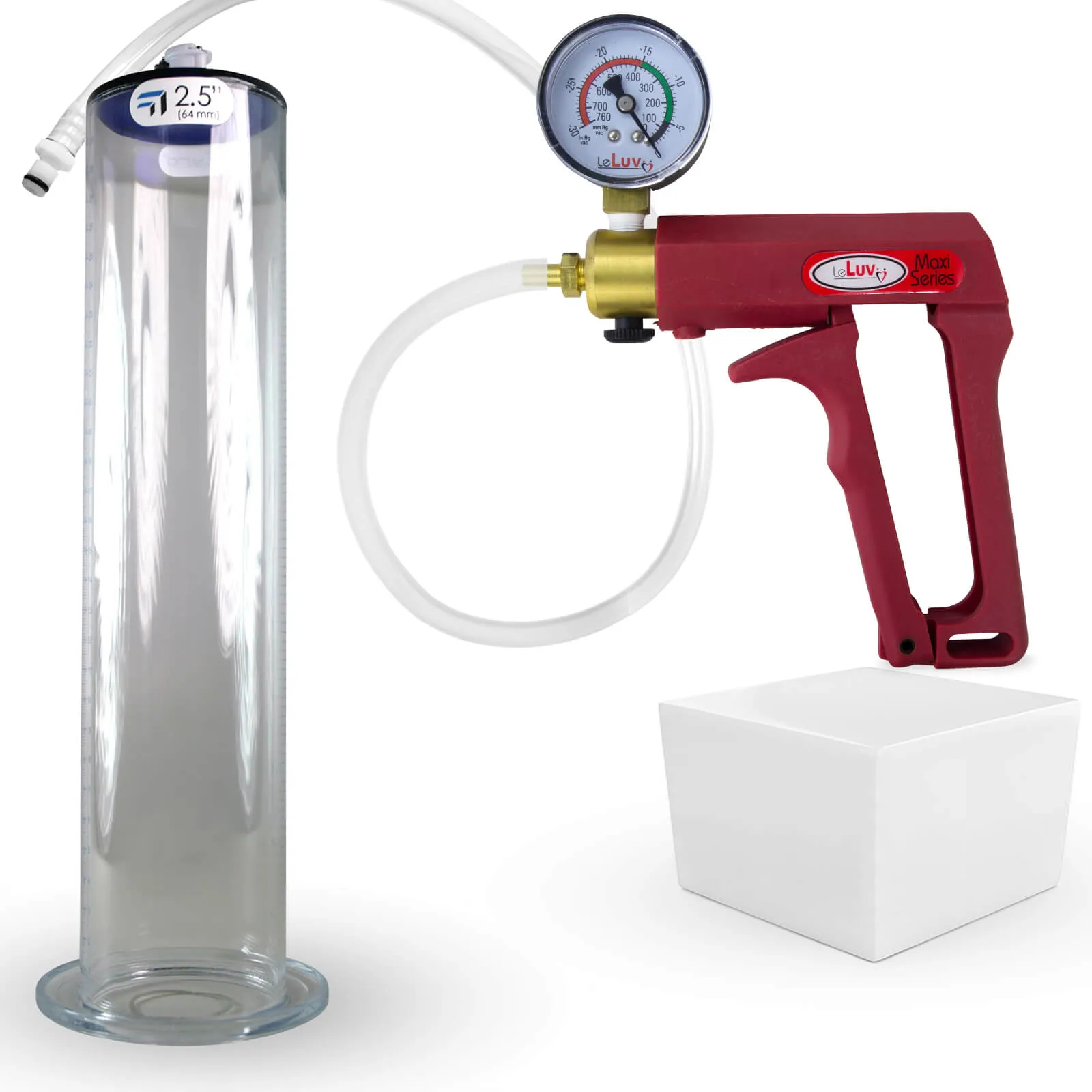 LeLuv Maxi Penis Pump with Clear Hose | Wide Flange Cylinder