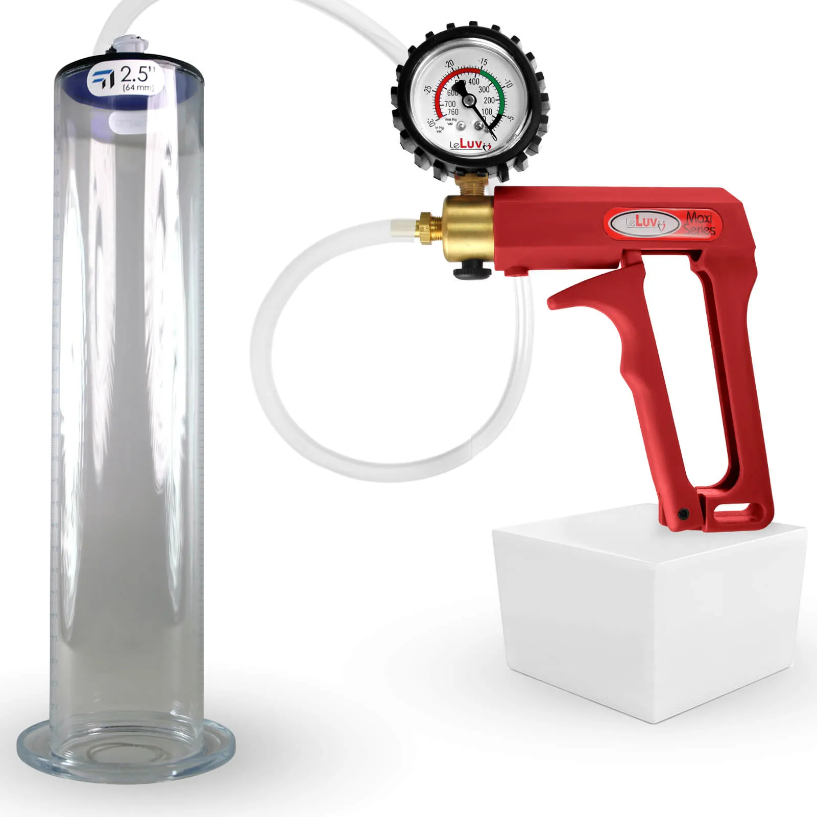 LeLuv Maxi Penis Pump with Clear Hose | Wide Flange Cylinder