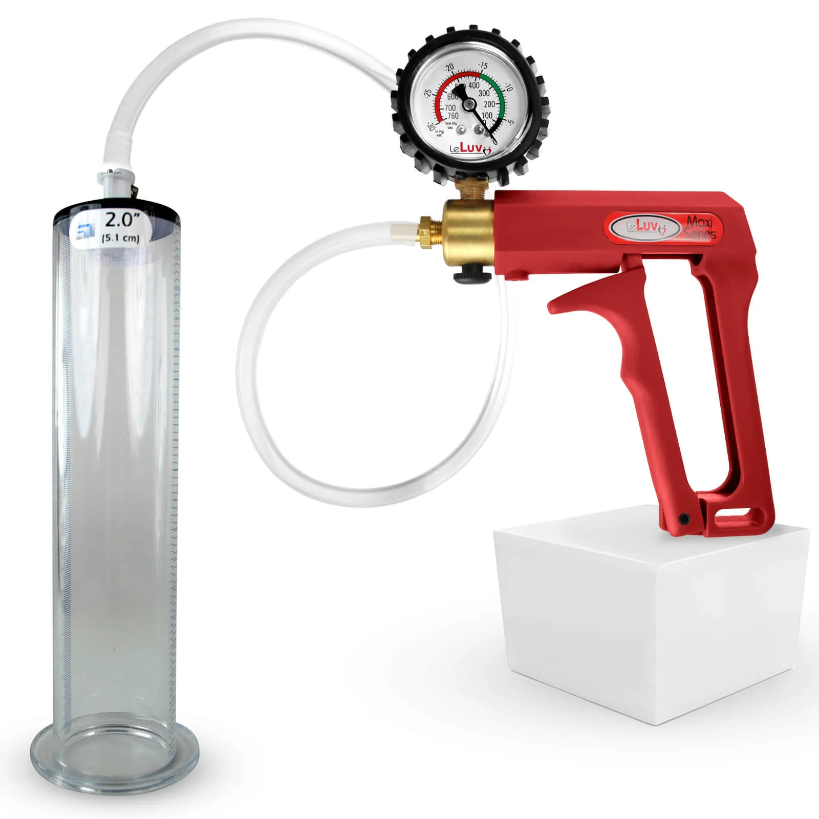 LeLuv Maxi Penis Pump with Clear Hose | Wide Flange Cylinder