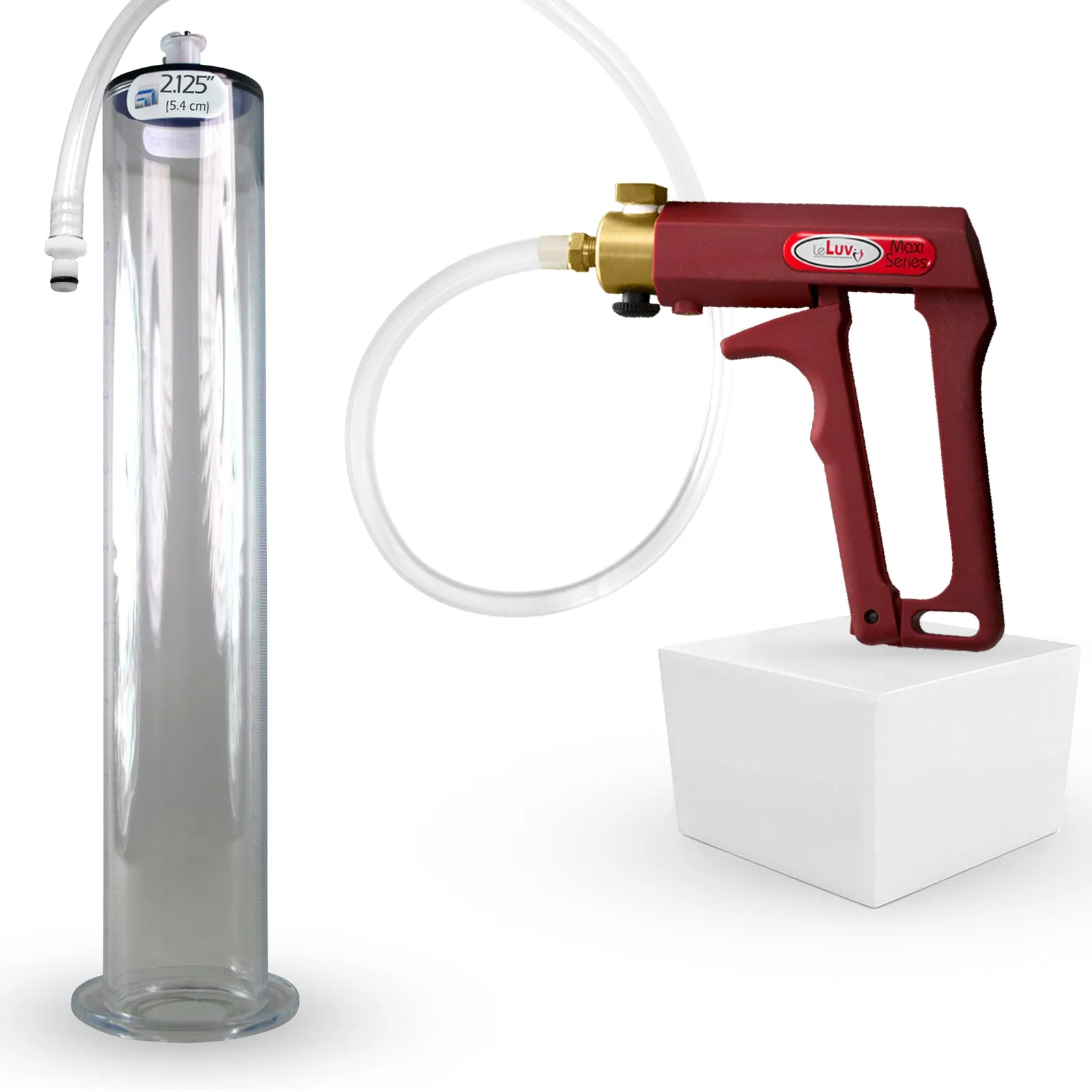 LeLuv Maxi Penis Pump with Clear Hose | Wide Flange Cylinder