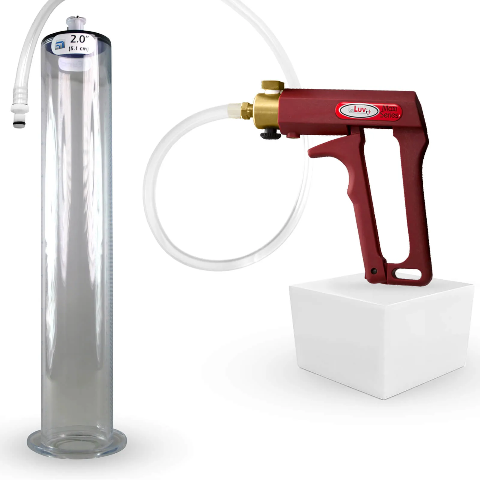 LeLuv Maxi Penis Pump with Clear Hose | Wide Flange Cylinder