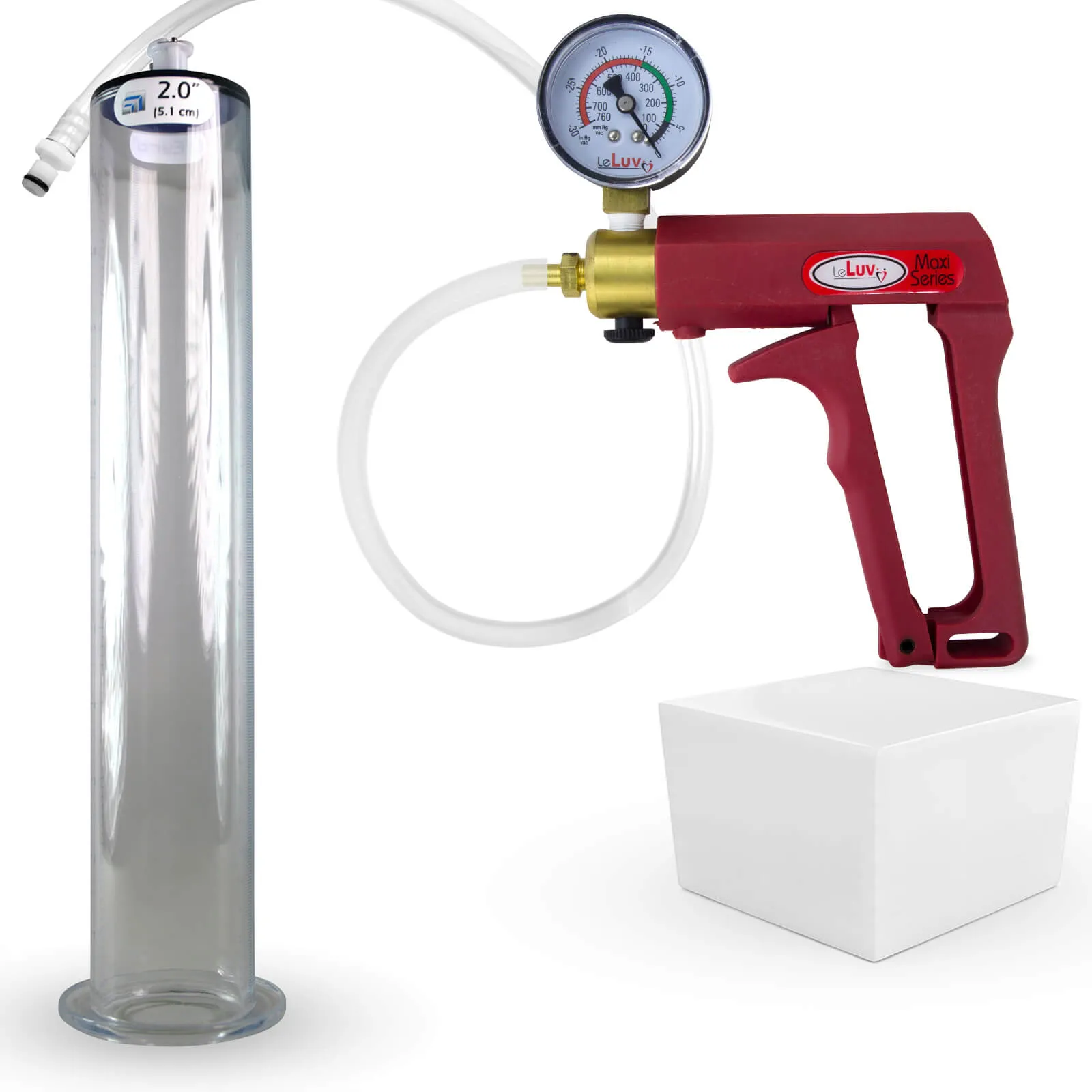 LeLuv Maxi Penis Pump with Clear Hose | Wide Flange Cylinder