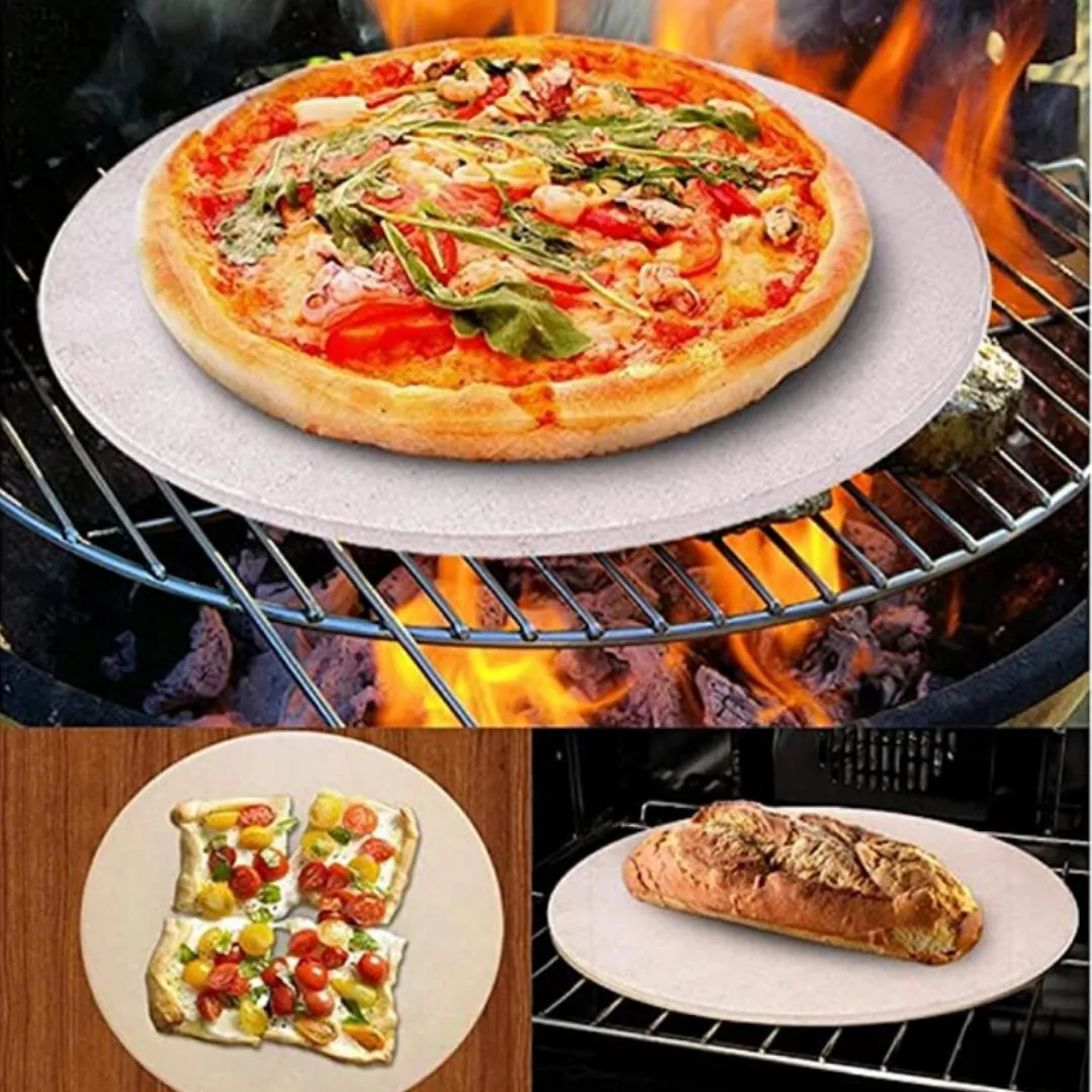 Lifespace 6pc Pizza Bundle Kit - 13" Pizza Stone, Peel, Rocker Slicer, Wheel Cutter, Lifter & Brush