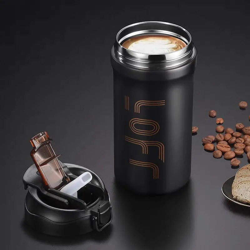 Lofr Versatile Stainless Steel Coffee Mug with Dual Mouth