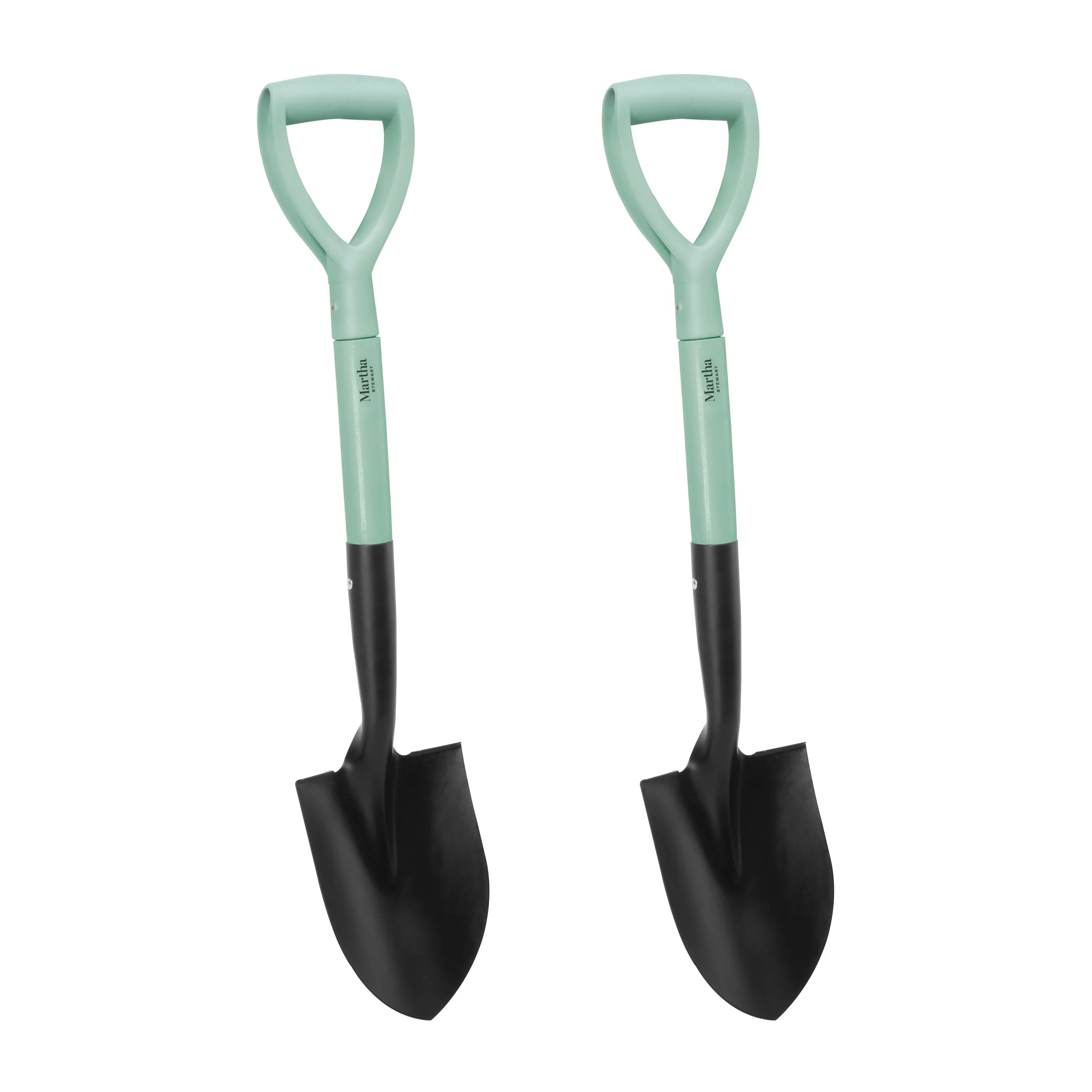 Martha Stewart MTS-DSD2-MGN Mini Round Point Digging Shovel | Two pack (Mint)