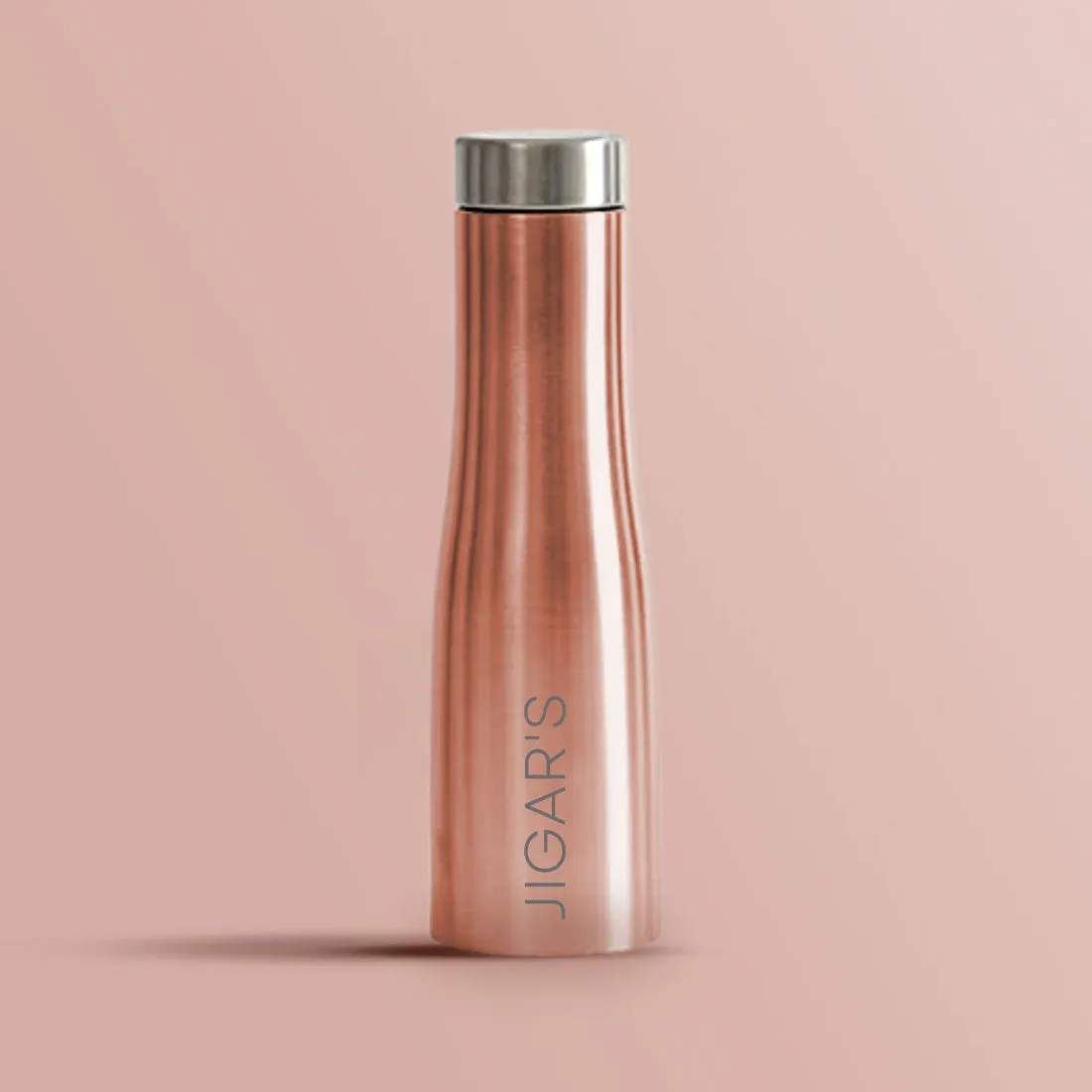 Metal Name Bottle for Offices Home Restaurants Cafes-Rose Gold 750ml