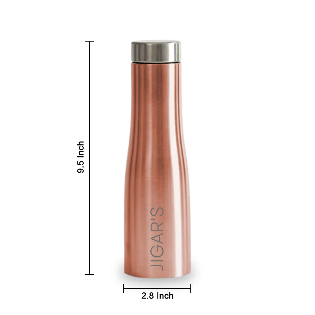 Metal Name Bottle for Offices Home Restaurants Cafes-Rose Gold 750ml