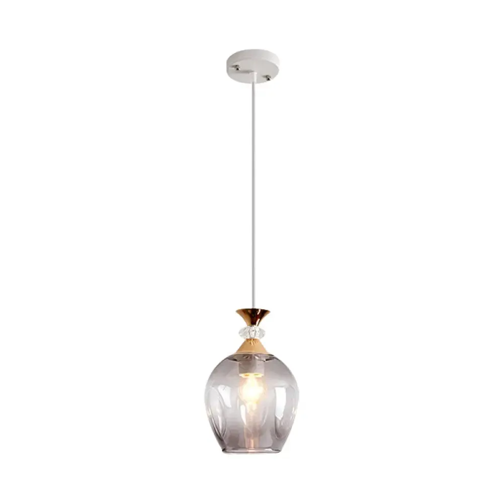 Modern Cup-Shaped Glass Pendant Light with Multi-Colored Dimples