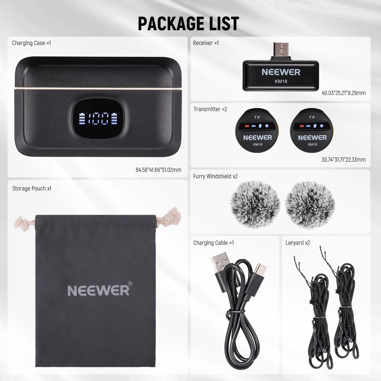 NEEWER KM18 Wireless Button Lavalier Microphone Kit for Type C