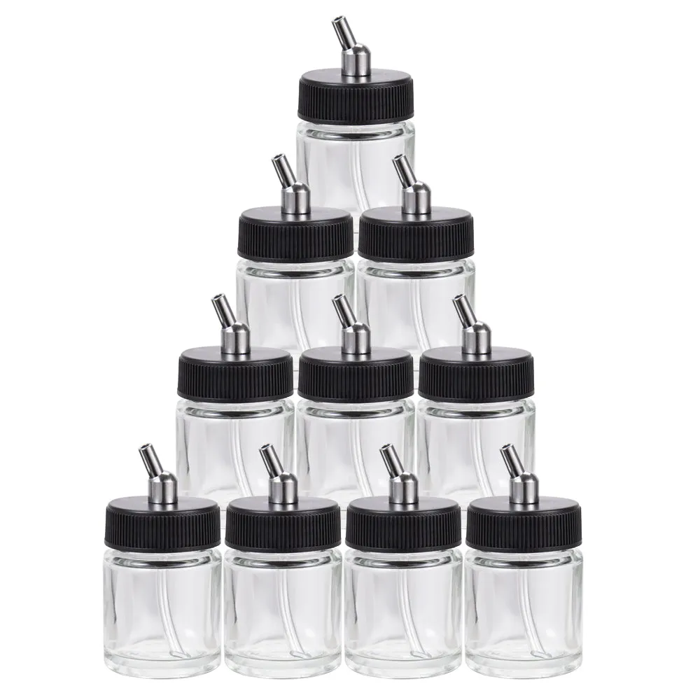 OPHIR Airbrush Glass Bottle Jar  Airbrush Parts Refillable Bottles for Model Paint Dual Action Airbrush