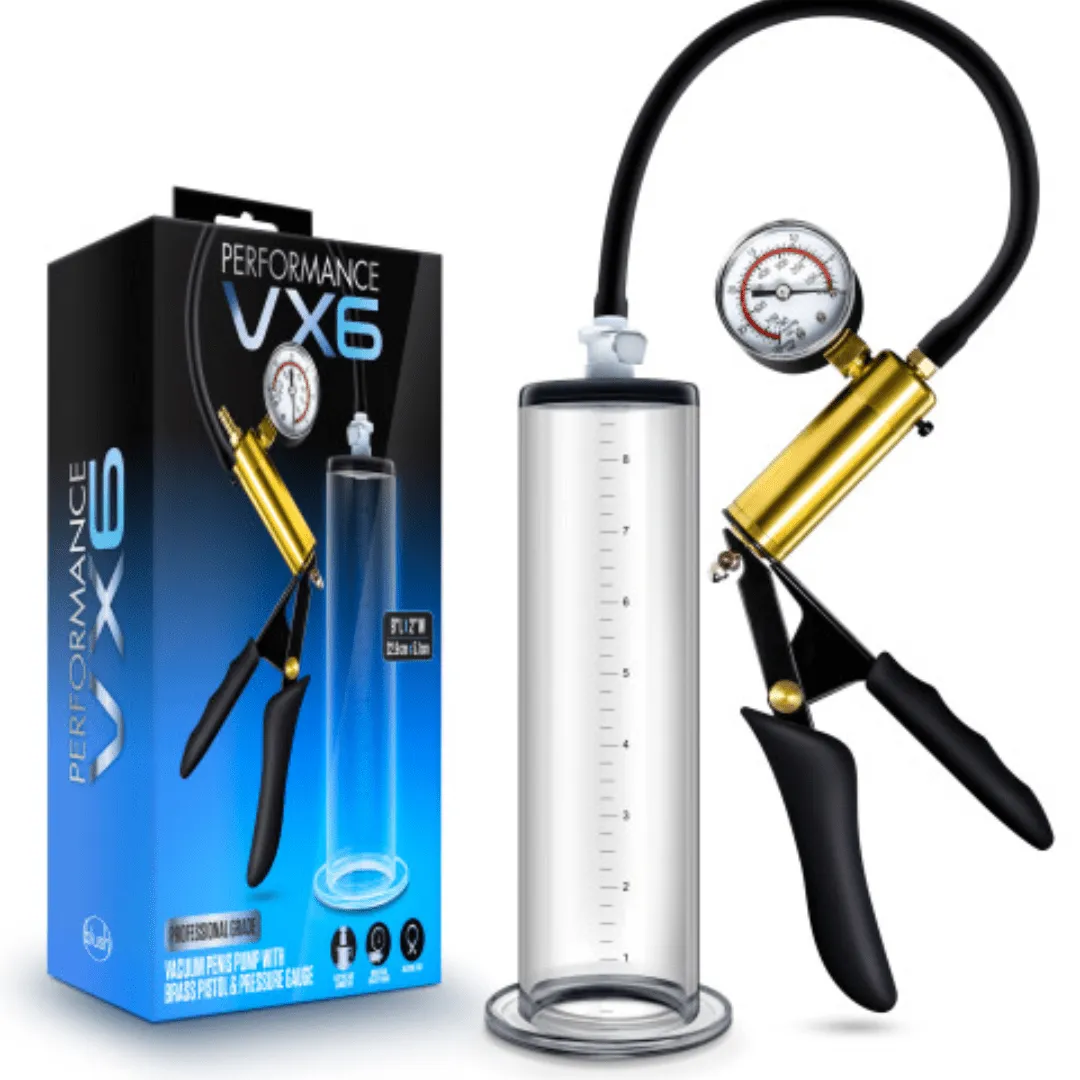 Performance VX6 Vacuum Penis Pump With Brass Pistol & Pressure Gauge