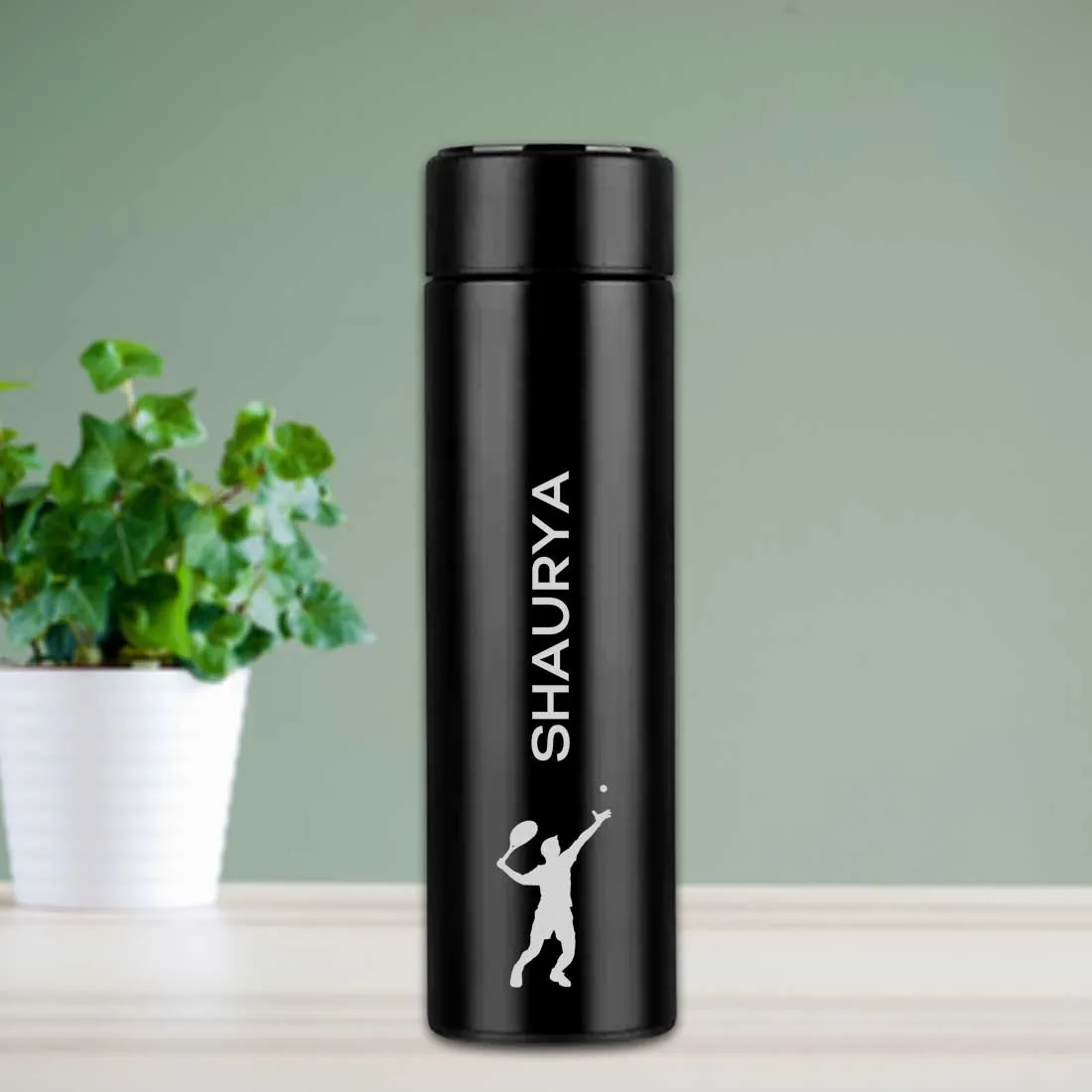 Personalized Engraved Steel Bottle with Temperature Display Tea Flask - Sports