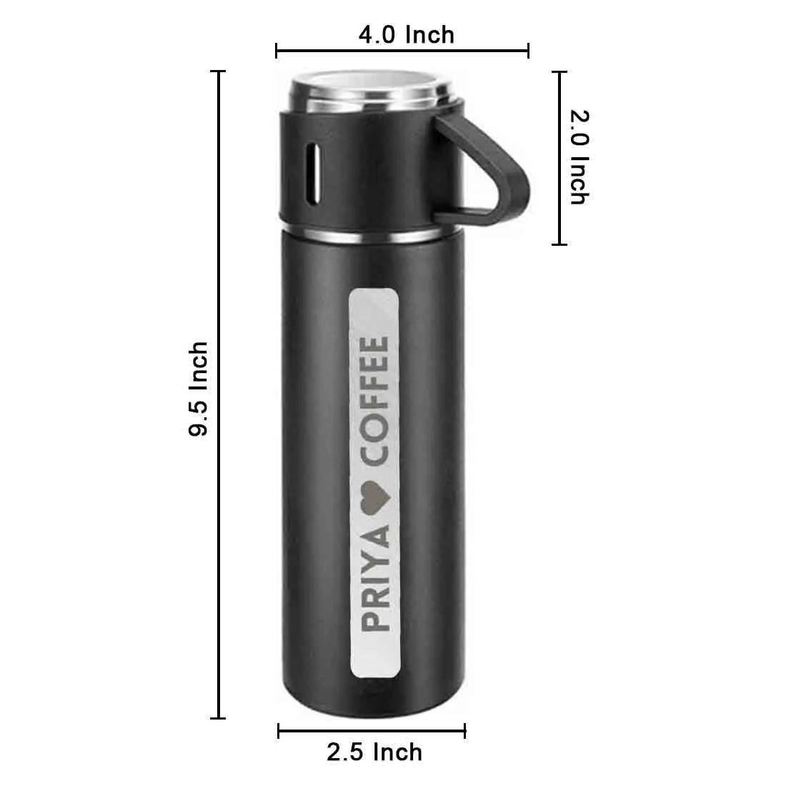 Personalized Steel Thermos Flask for Tea & Coffee Travel Vacuum Flask - COFFEE