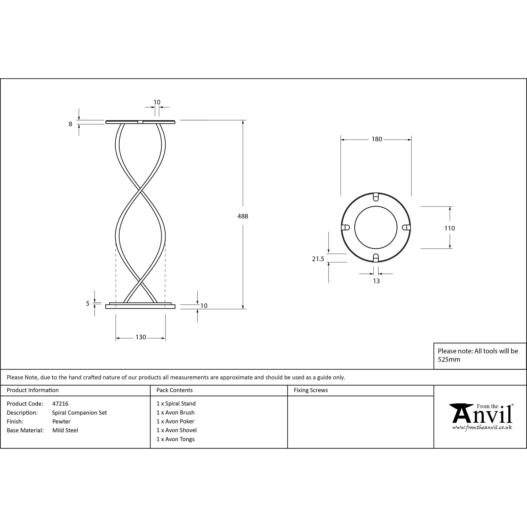 Pewter Spiral Companion Set - Avon Tools | From The Anvil