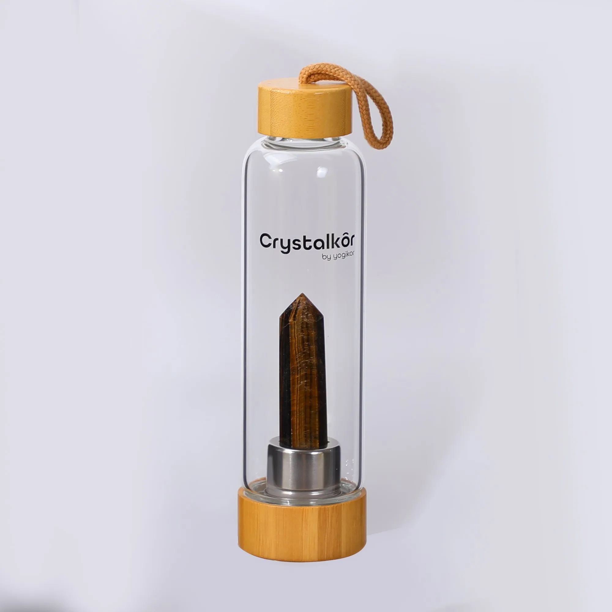 Pillar Crystalkor Water Bottle - Tiger Eye Crystal