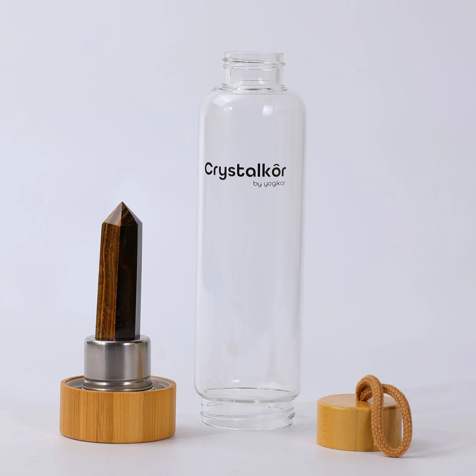 Pillar Crystalkor Water Bottle - Tiger Eye Crystal