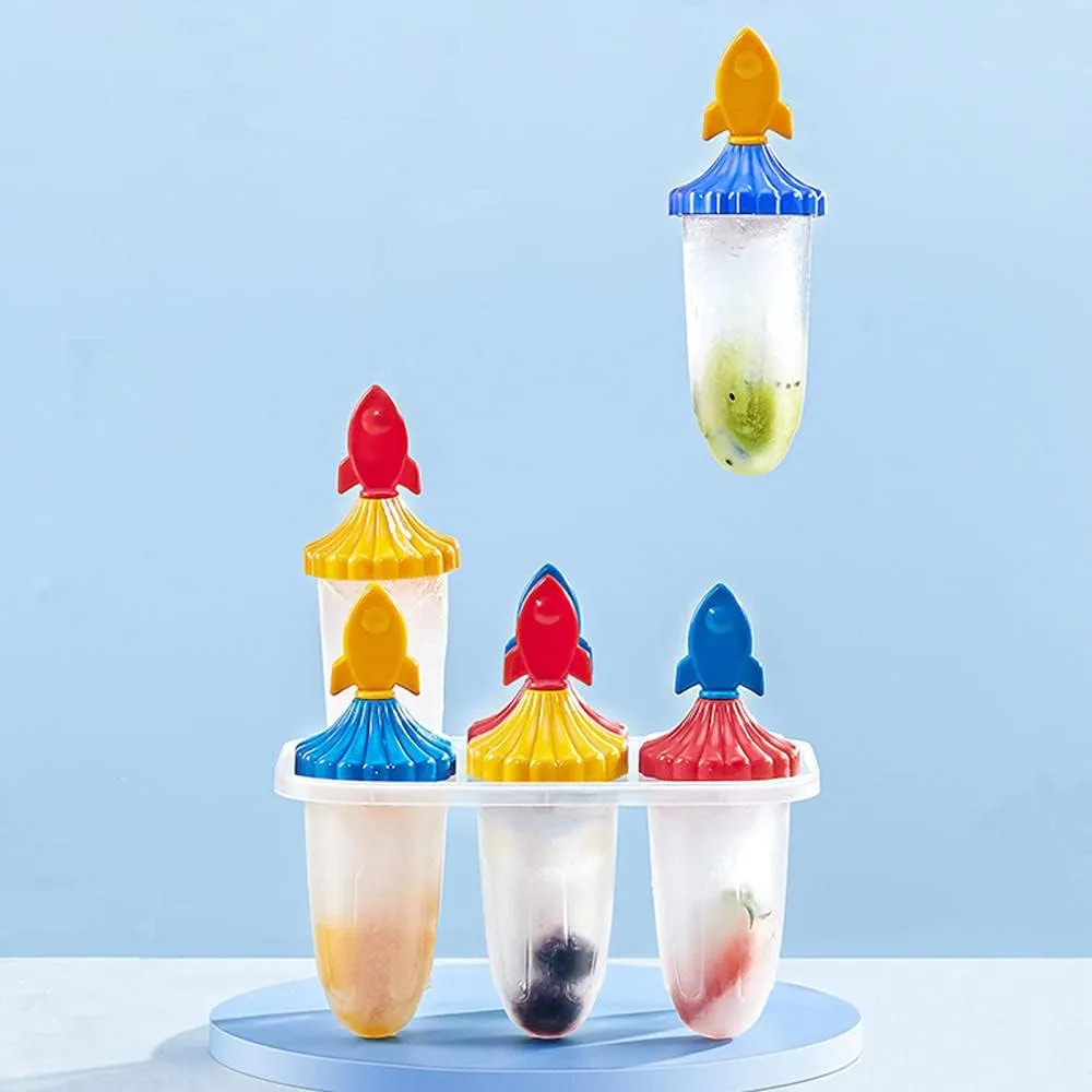 Rocket Design 6pc Ice Candy Mold/Popsicle Maker.