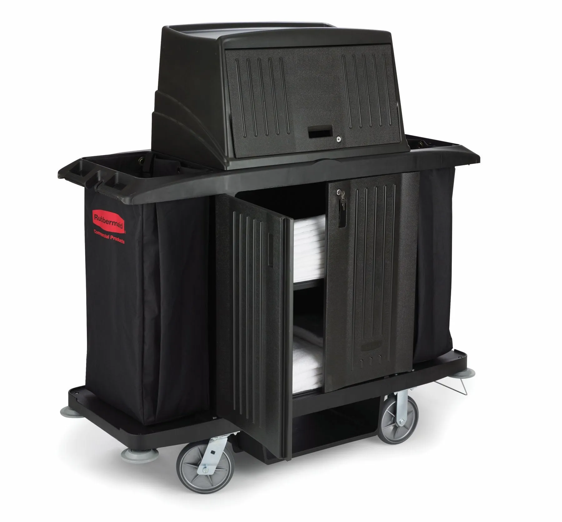 RUBBERMAID Full Size Housekeeping Cart with Doors