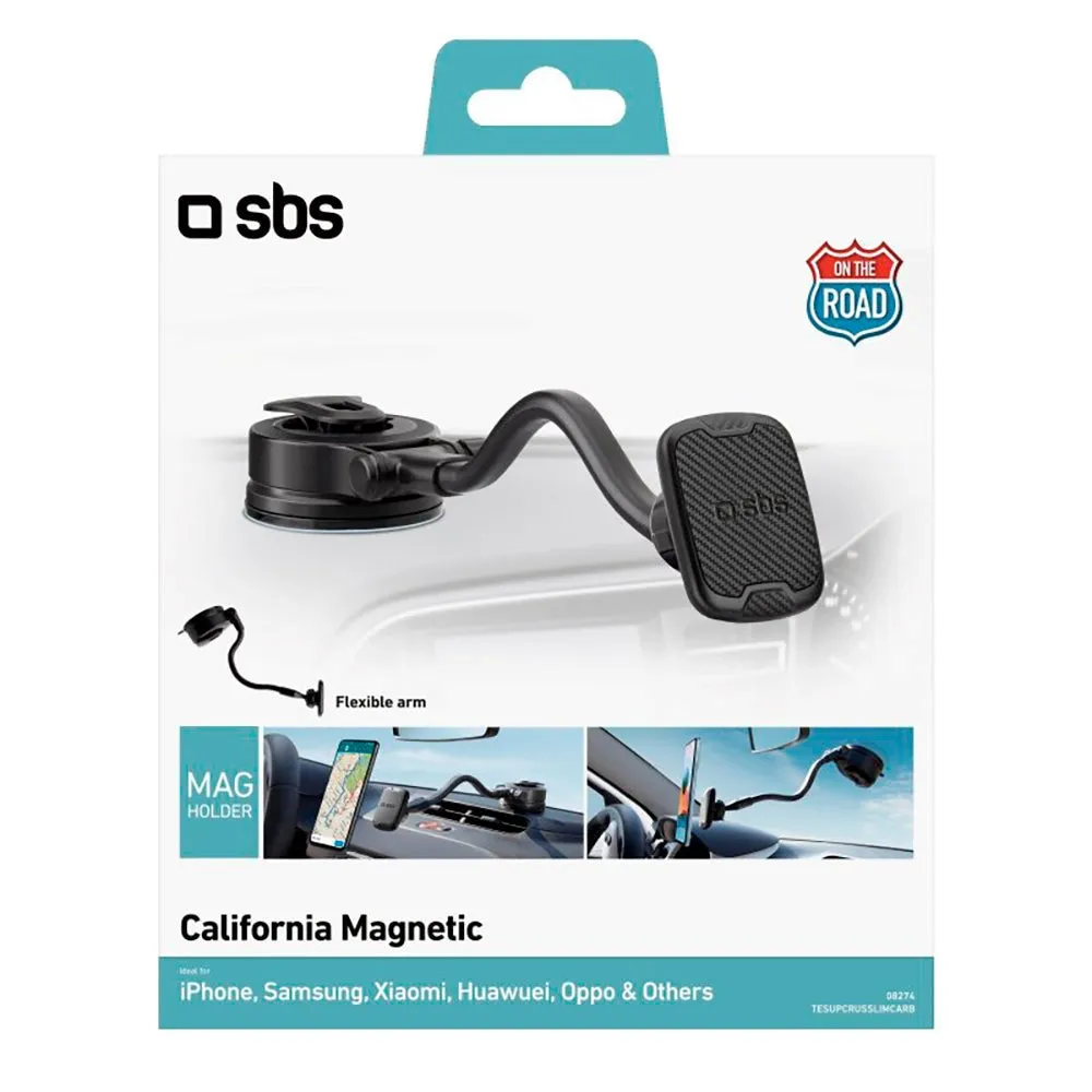 SBS California Magnetisk Mobilholder til Forrude / Instrumentbræt - Sort