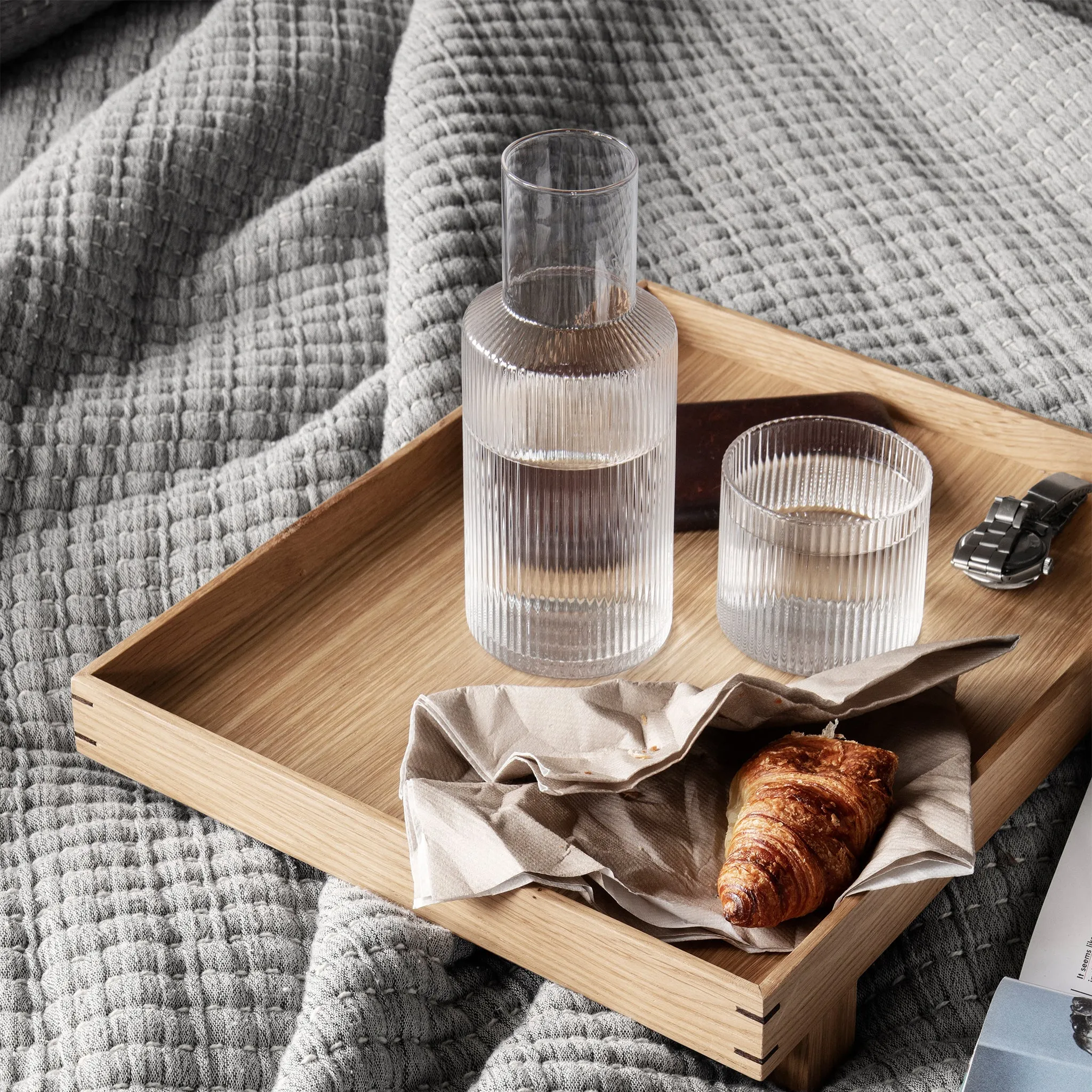 Small Ripple Carafe Set with Glass By Ferm Living