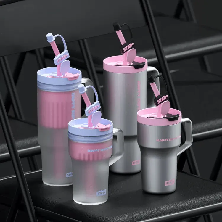 STAR  Dopamine Straw Cup Water Bottle 600/1200ml