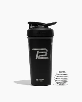 TB12 Insulated Stainless Steel Shaker Bottle - Black