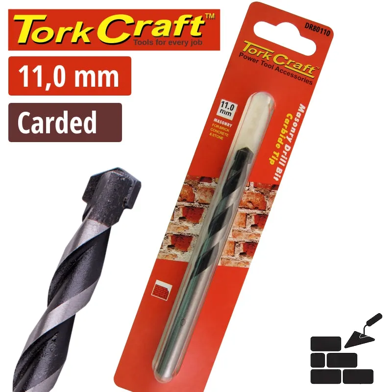 Tork Craft DRill Bit Masonry/Concrete  11mm 1/Card DR80110