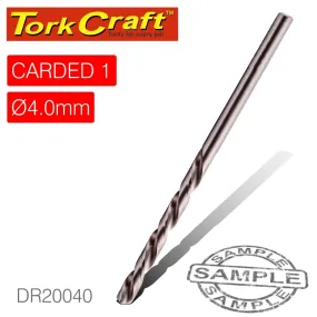 TORK CRAFT DRILL HSS 4.0MM 135DEG 1/CARD INDUSTRIAL BIT DR20040