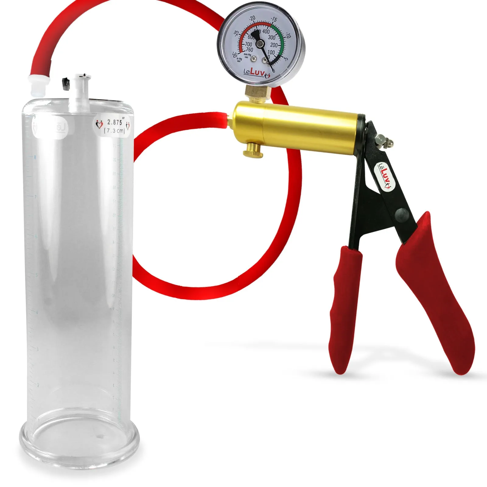 Ultima Red Penis Pump | Premium Grips & Hose   Gauge | 9" No Accessories