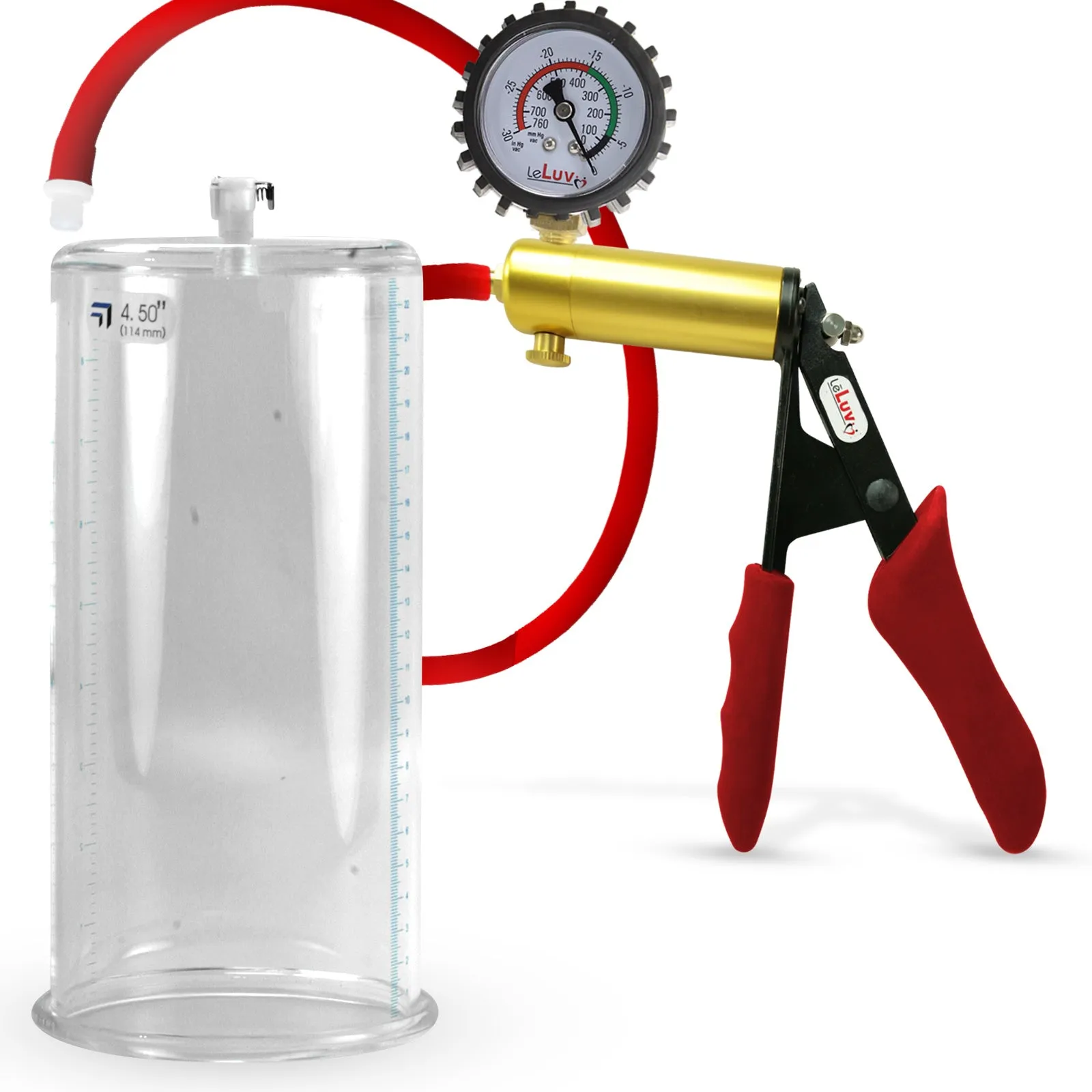 Ultima Red Penis Pump | Premium Grips & Hose   Gauge | 9" No Accessories