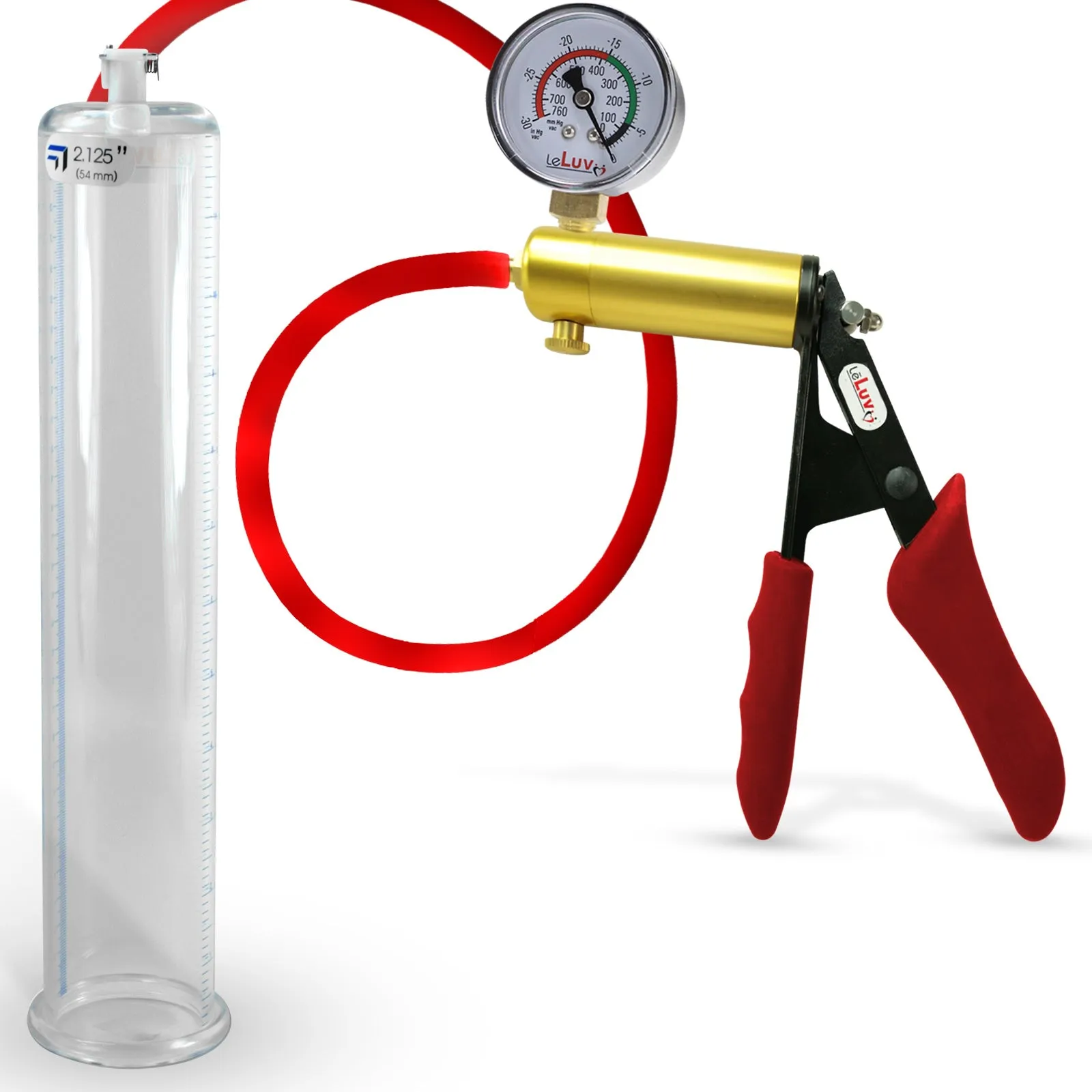 Ultima Red Penis Pump | Premium Grips & Hose   Gauge | 9" No Accessories