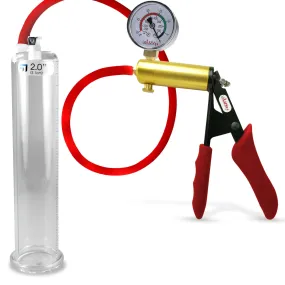 Ultima Red Penis Pump | Premium Grips & Hose   Gauge | 9" No Accessories