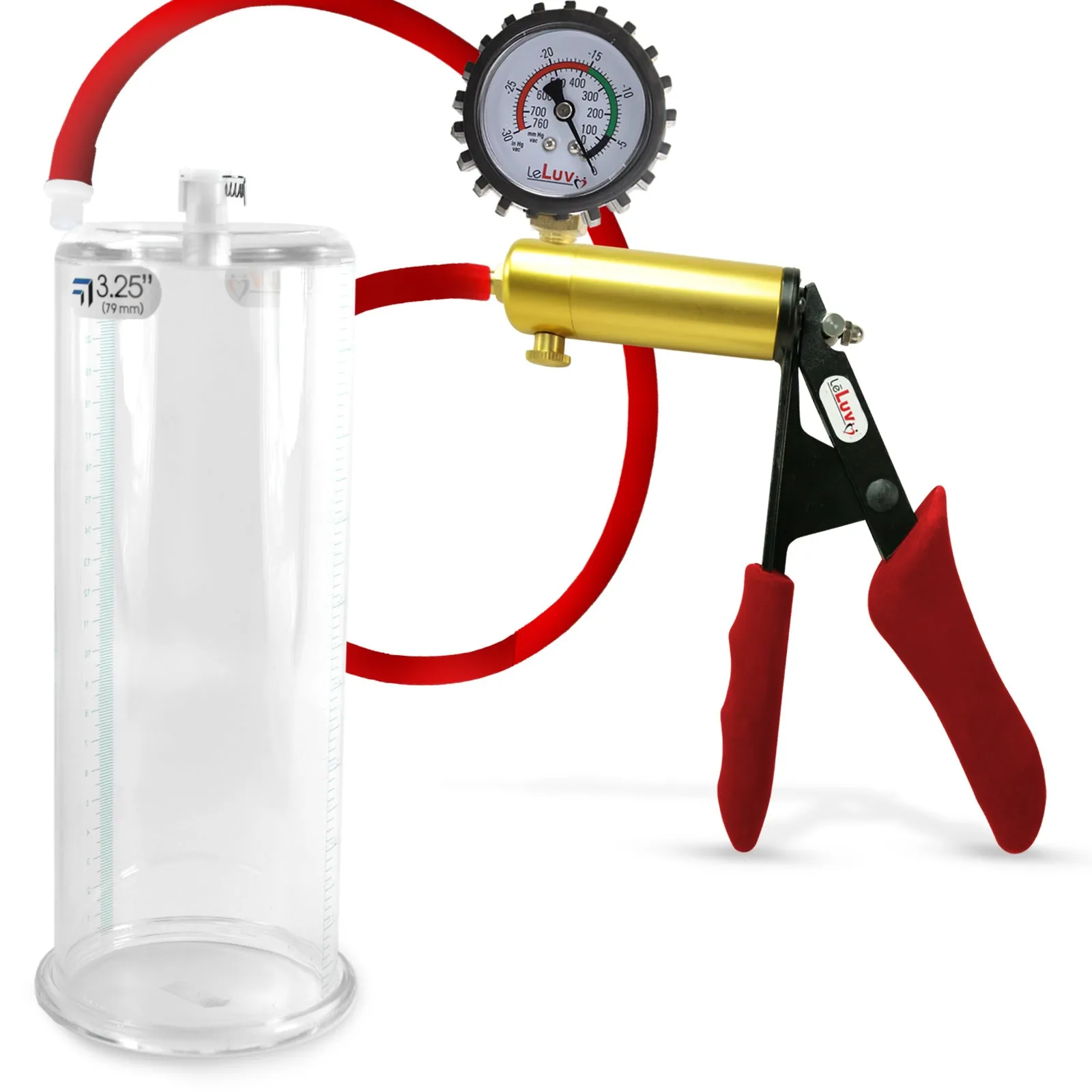 Ultima Red Penis Pump | Premium Grips & Hose   Gauge | 9" No Accessories