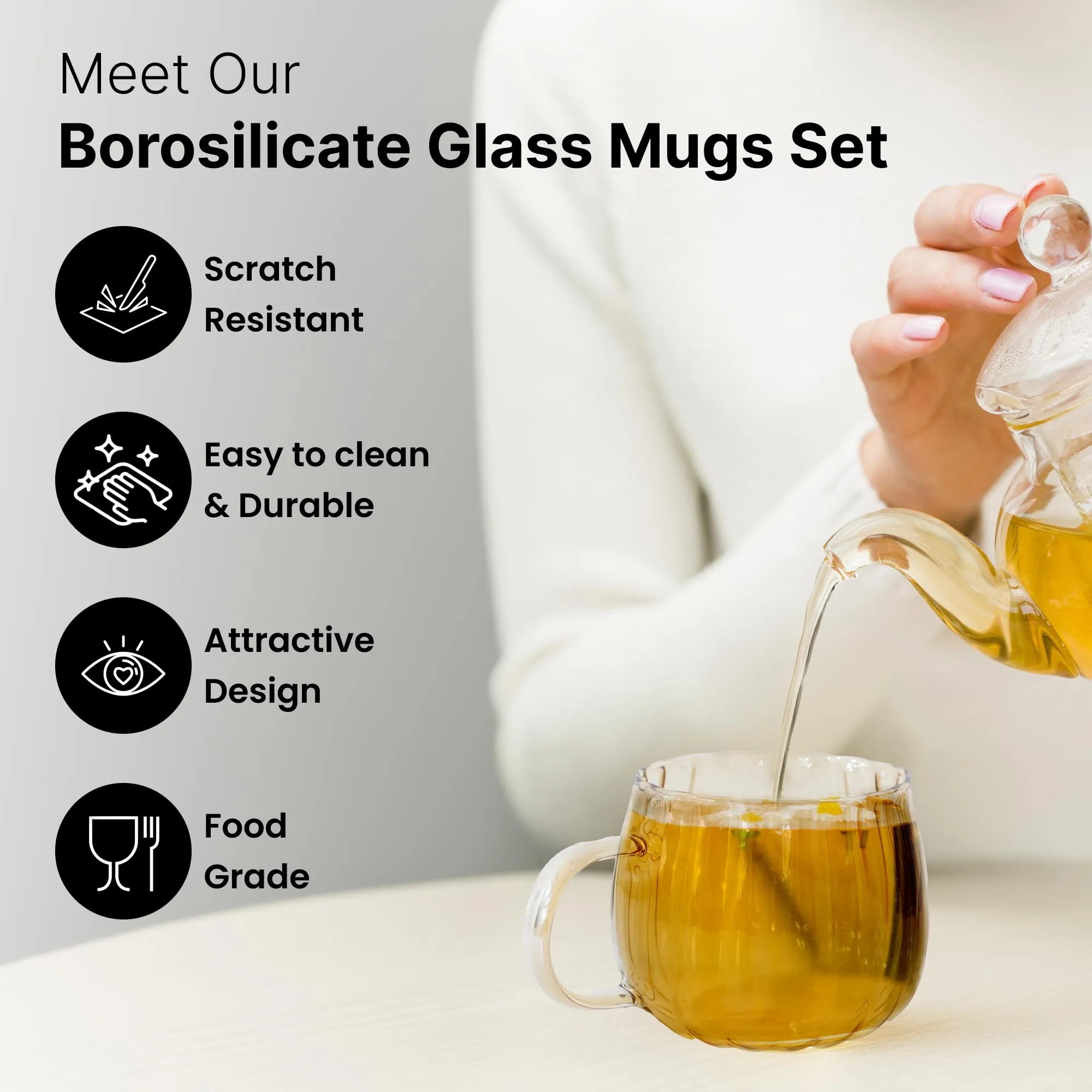 UMAI Borosilicate Glass Coffee Mug with Handle (300ml) | Mugs for Coffee | Tea Mug | Microwave Safe Glass Tea Cup | Rakshabandhan Gift for Brother | Coffee Glass | Cute Mugs | Coffee Cups (Amber)