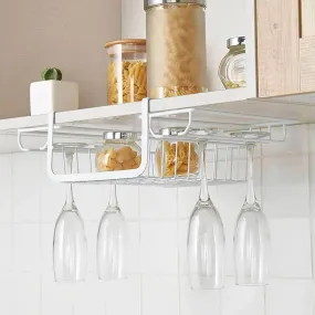 Under Cabinet Glass Holder Rack