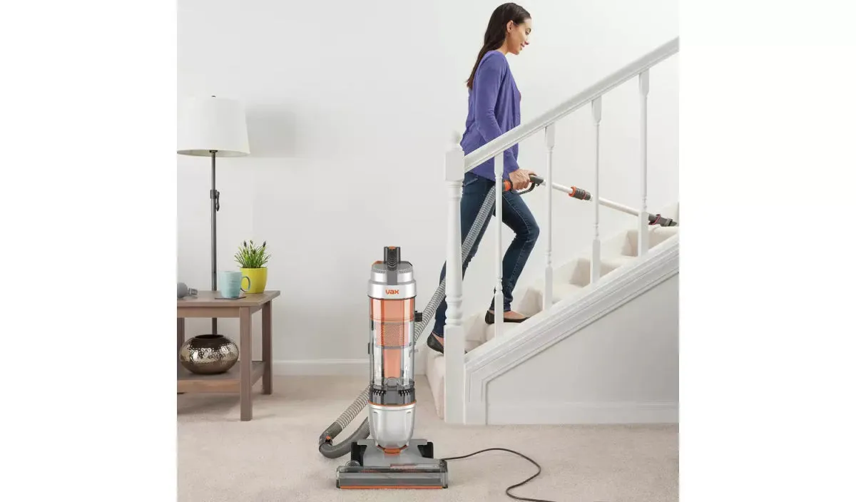 Vax U85ASBE Air Stretch Pet Upright Bagless Vacuum Cleaner Grey & Orange