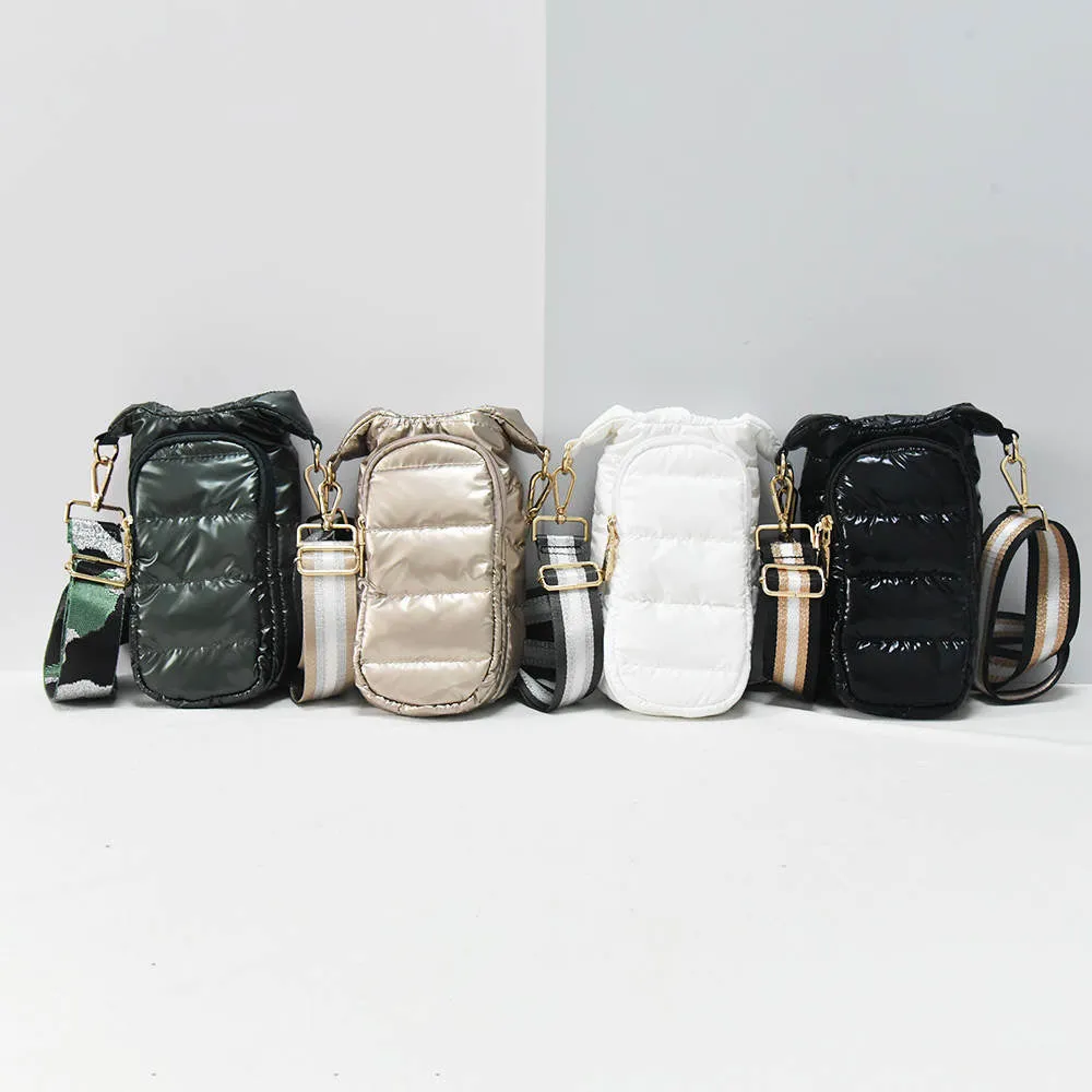 Water Bottle Puffer Crossbody Bags - Assorted Colors