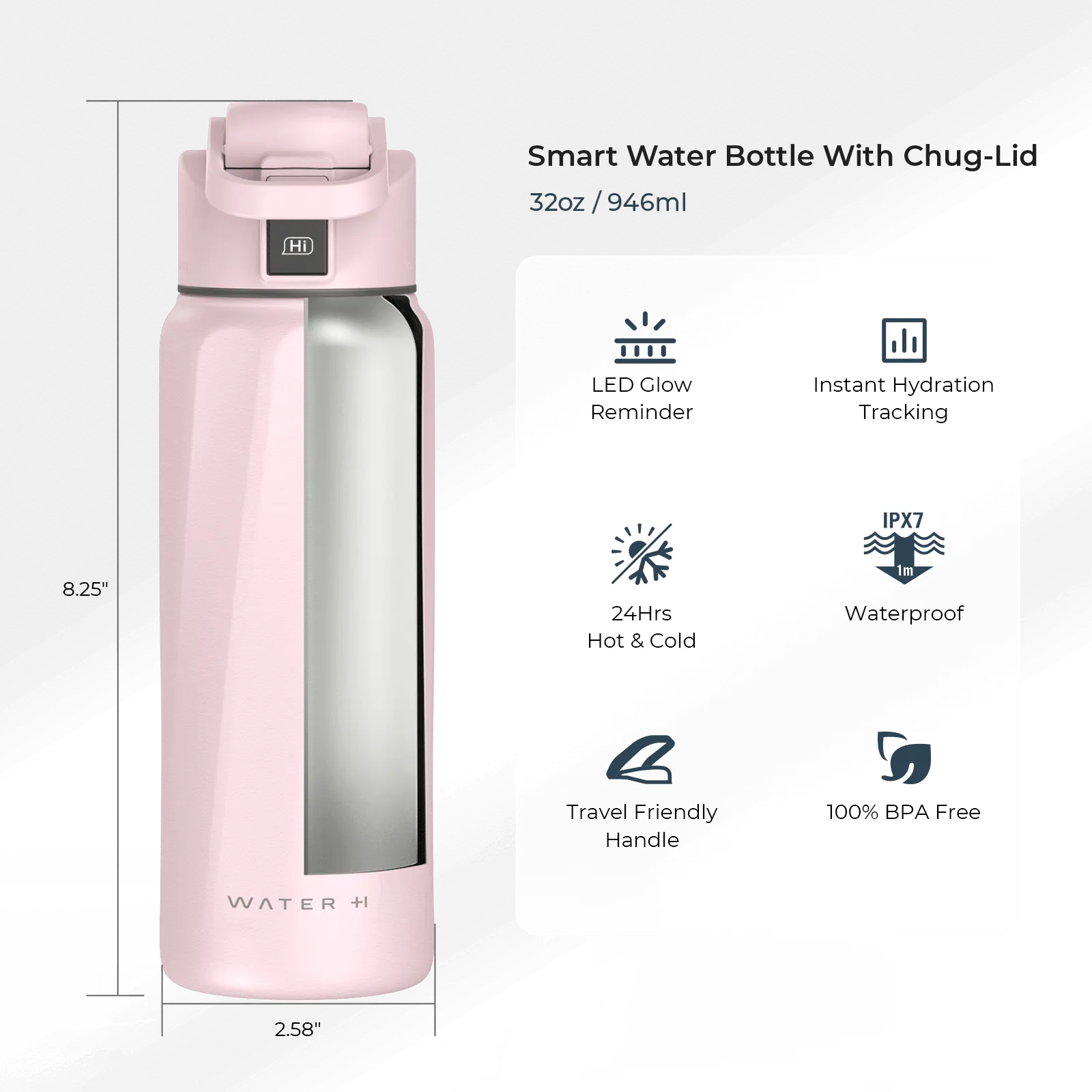 WaterH Boost Smart Water Bottle 32oz