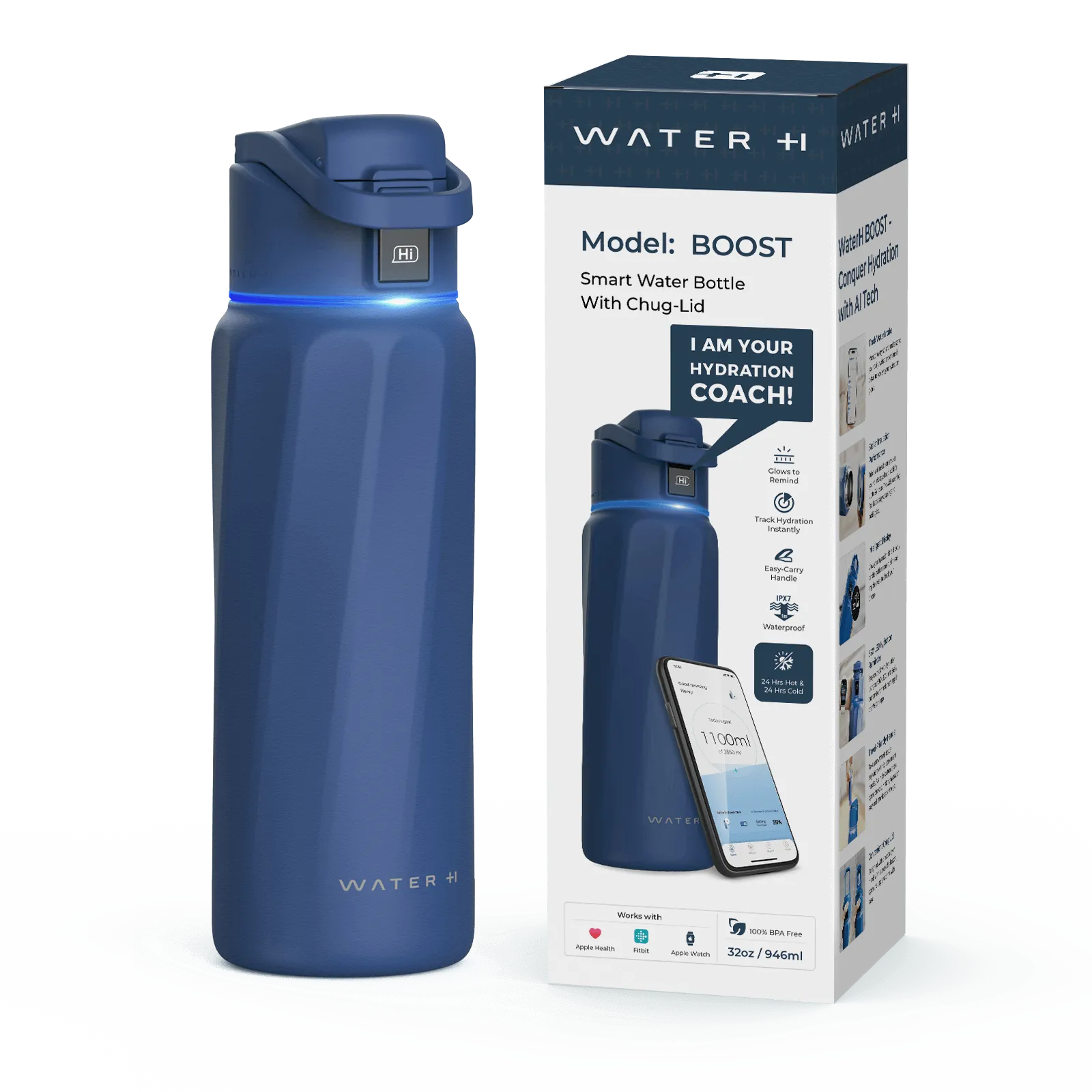 WaterH Boost Smart Water Bottle 32oz