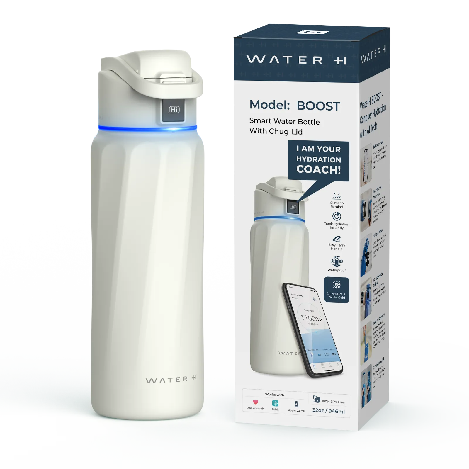 WaterH Boost Smart Water Bottle 32oz