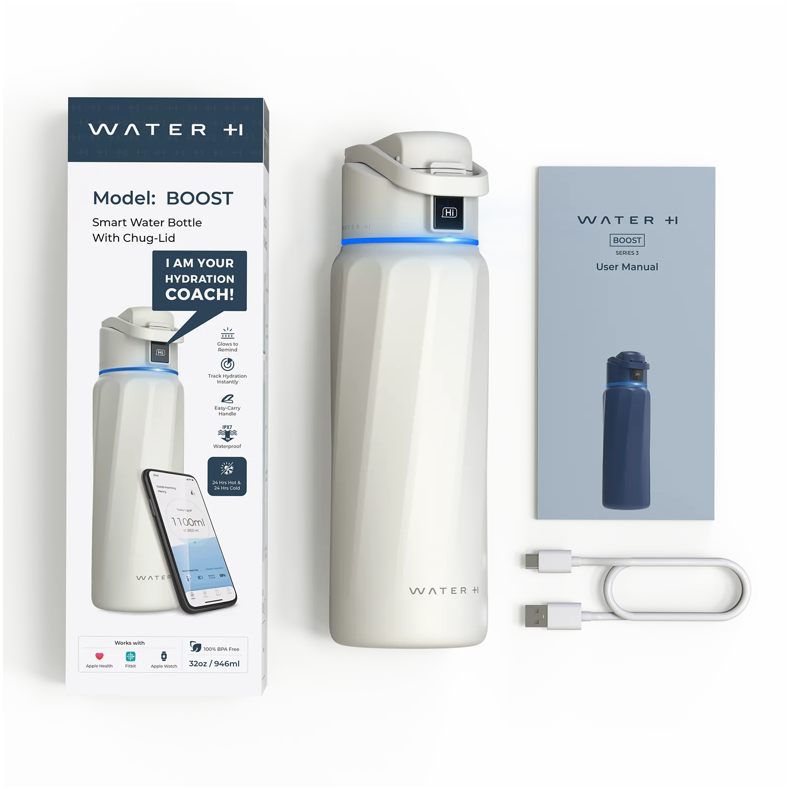 WaterH Boost Smart Water Bottle 32oz