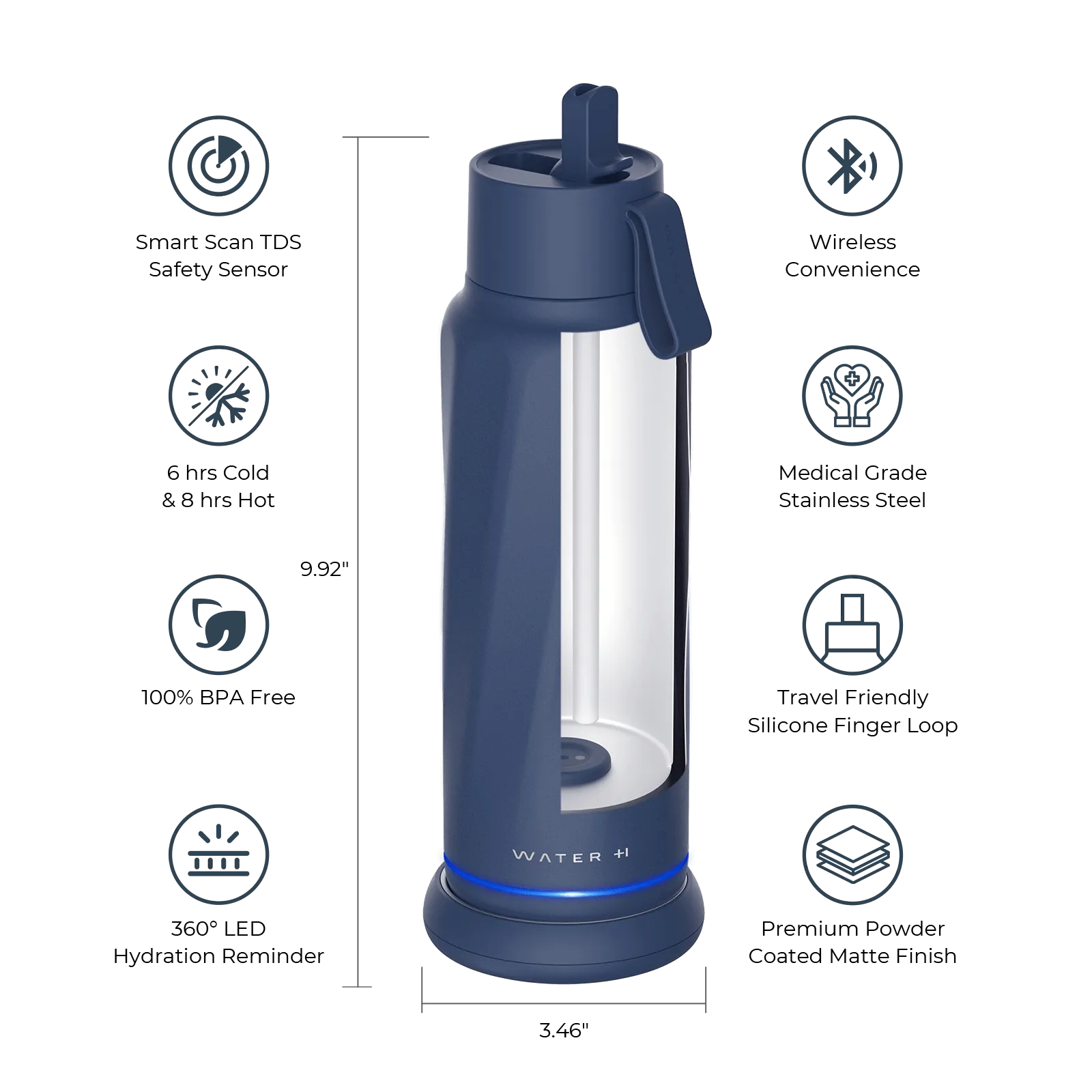 WaterH Vita Smart Water Bottle 18oz