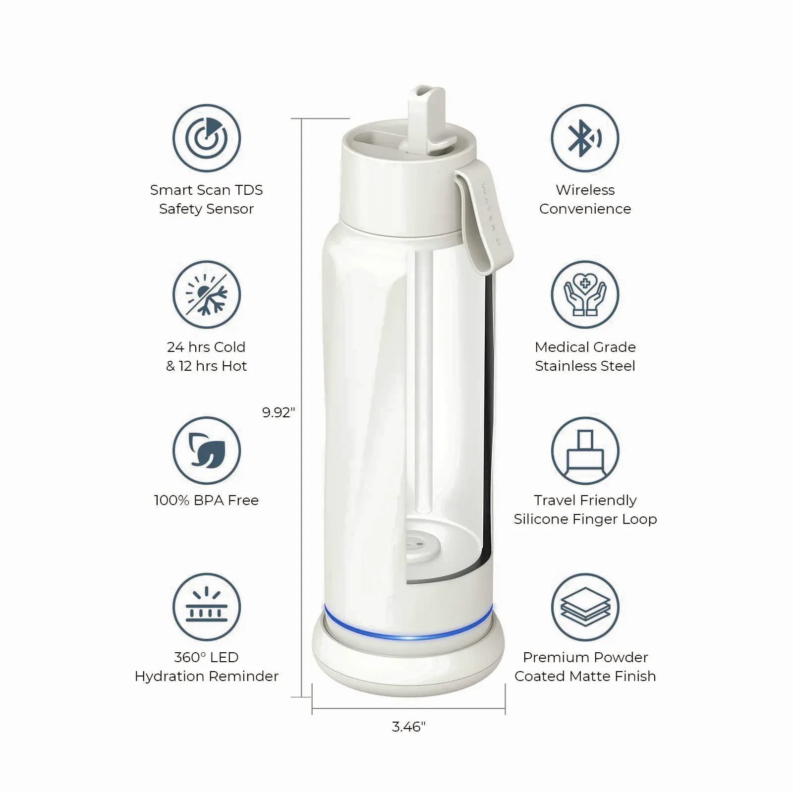 WaterH Vita Smart Water Bottle 18oz